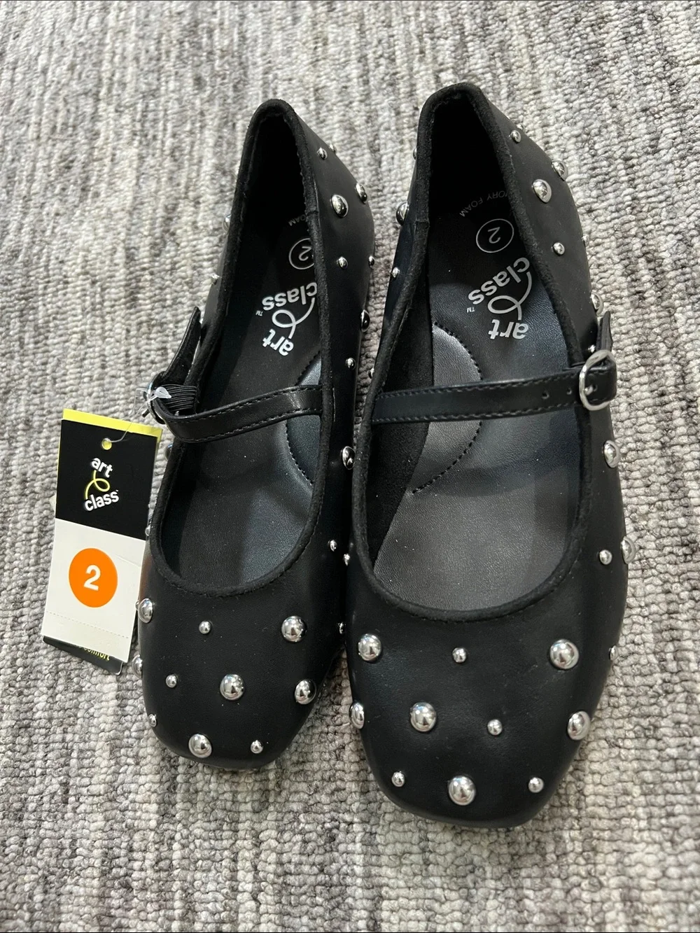 Art Class Girls' Madison Studded Ballet Flats Size 2